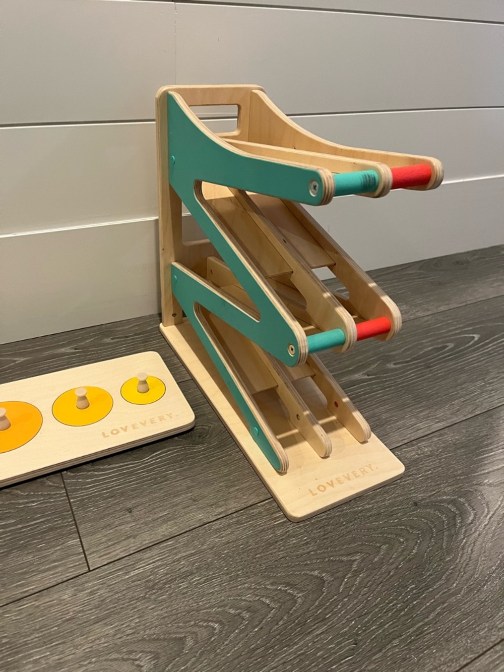 Lovevery Circle of Friends Puzzle and Race Ramp Toy